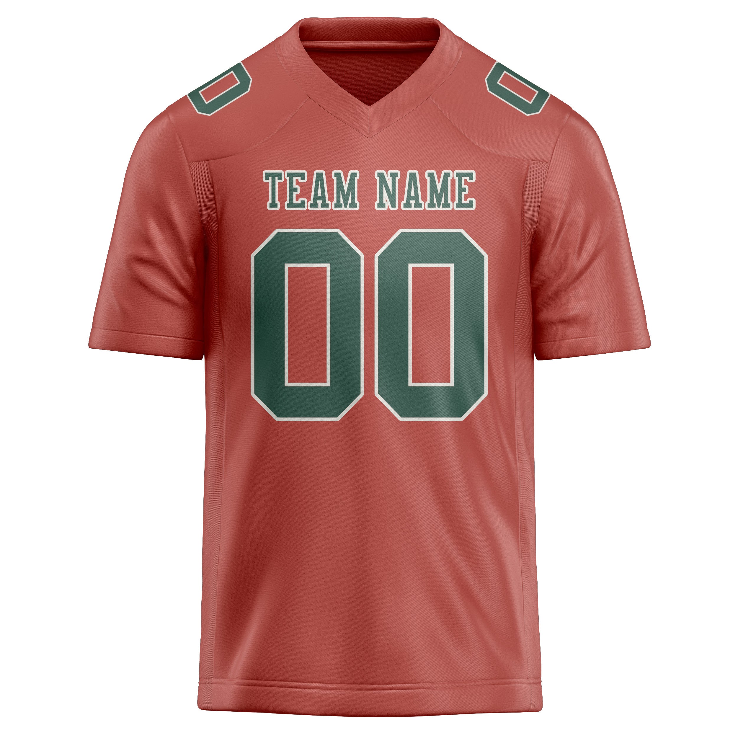 Custom Copper Rose Blue Green Football Jersey