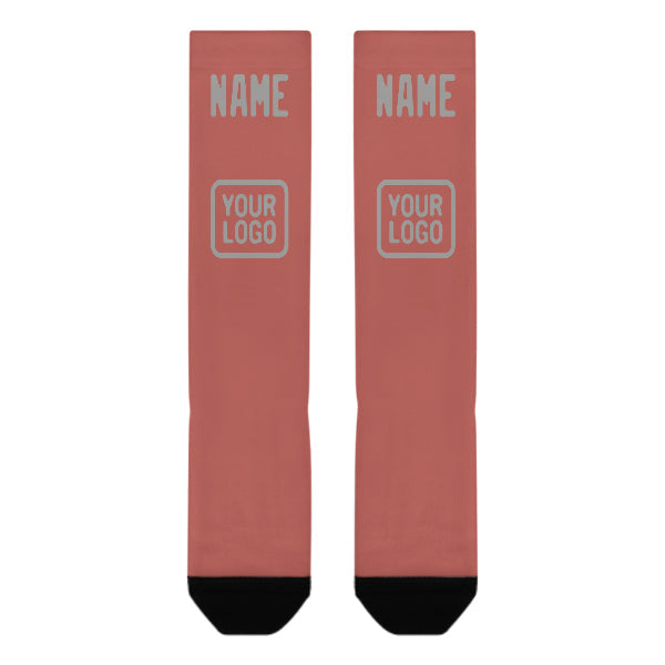 Custom Copper Rose Gray Knee-High Sock
