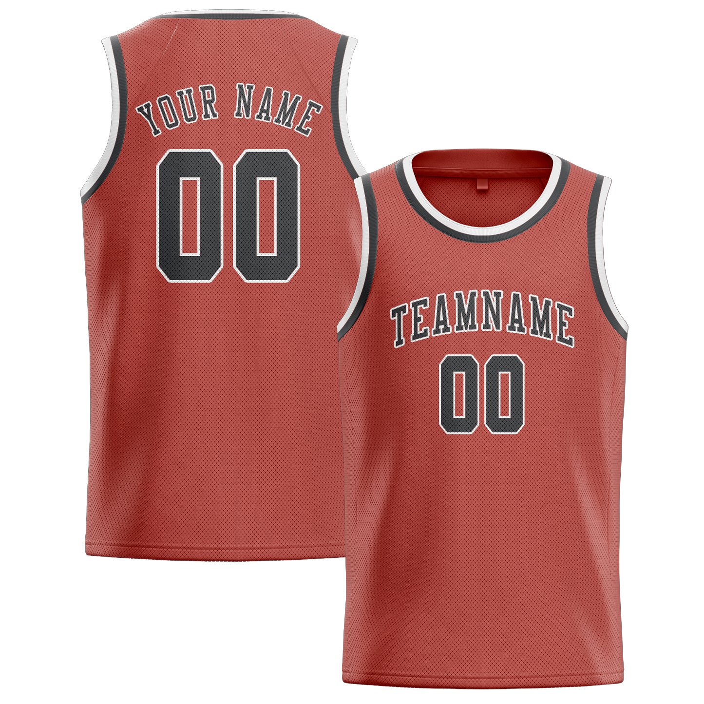 Custom Copper Rose Dark Grey Basketball Jersey