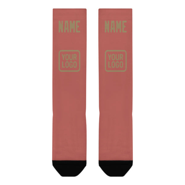 Custom Copper Rose Light Khaki Knee-High Sock