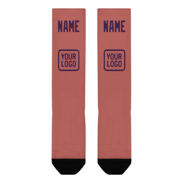 Custom Copper Rose Purple Knee-High Sock