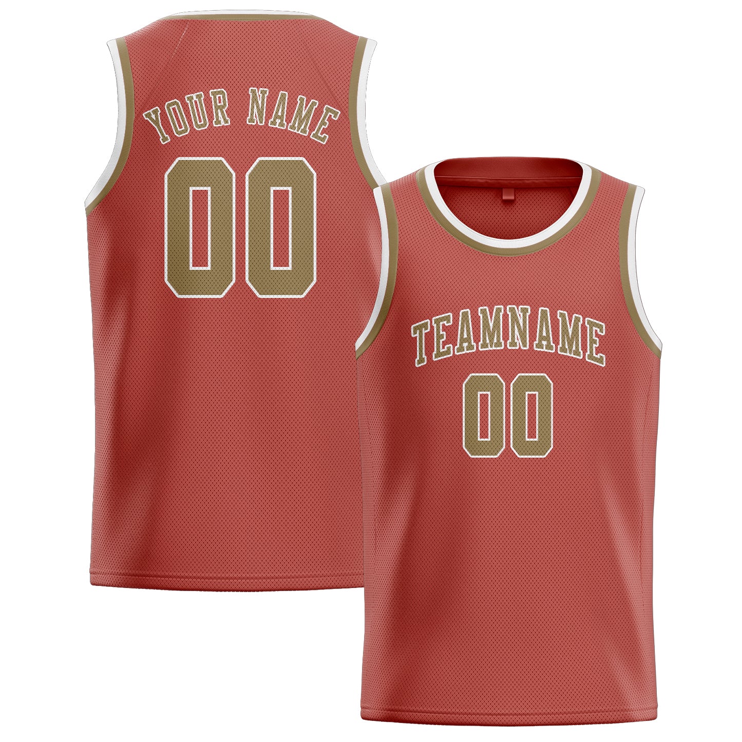Custom Copper Rose Light Khaki Basketball Jersey