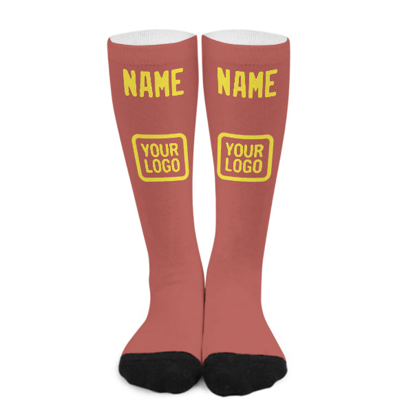 Custom Copper Rose Light Yellow Knee-High Sock