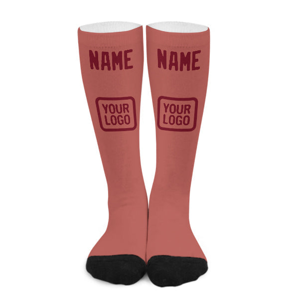 Custom Copper Rose Crimson Red Knee-High Sock