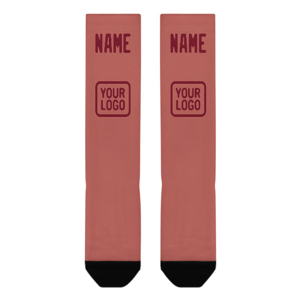 Custom Copper Rose Crimson Red Knee-High Sock
