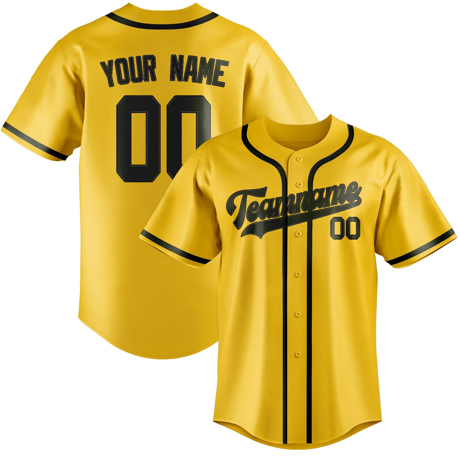 Custom Gold Olive Baseball Jersey