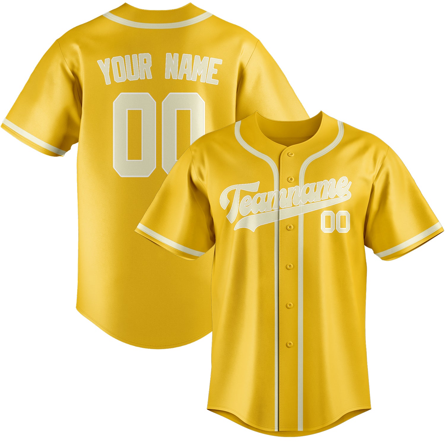 Custom Gold Cream Baseball Jersey