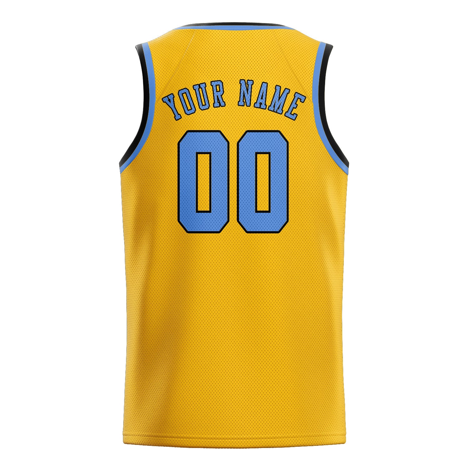 Custom Gold Light Blue Basketball Jersey