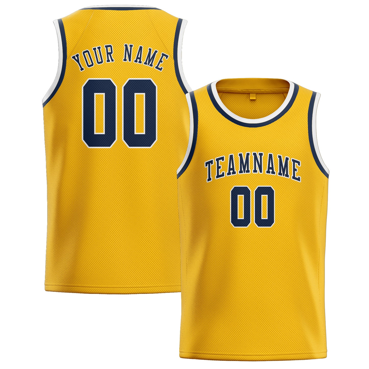 Custom Gold Blue Basketball Jersey