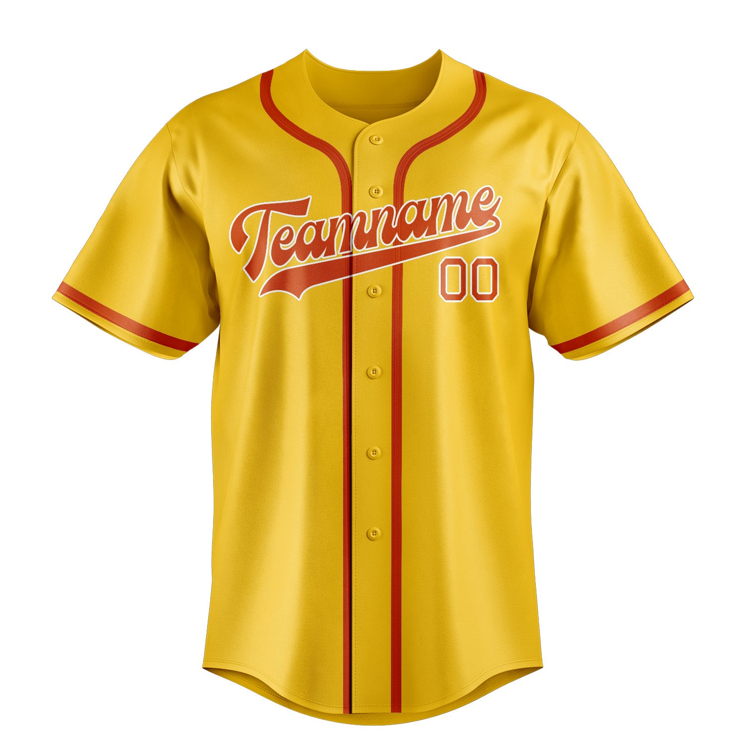 Custom Gold Orange Red Baseball Jersey