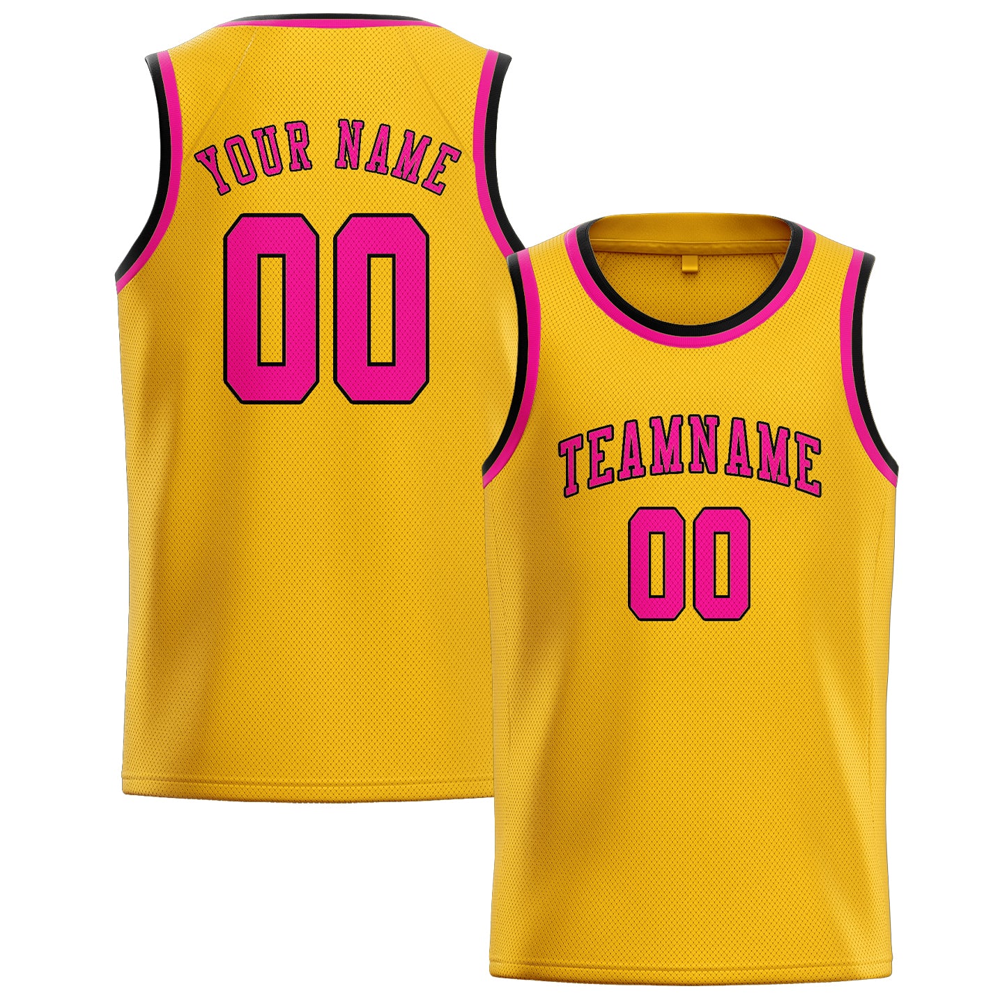 Custom Gold Pink Basketball Jersey