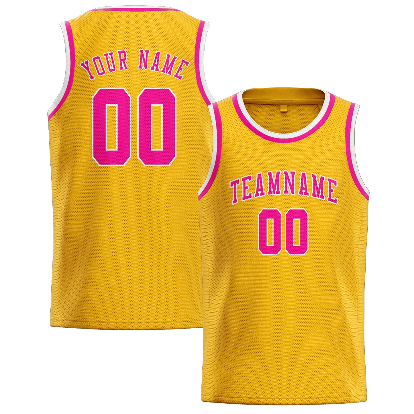 Custom Gold Pink Basketball Jersey