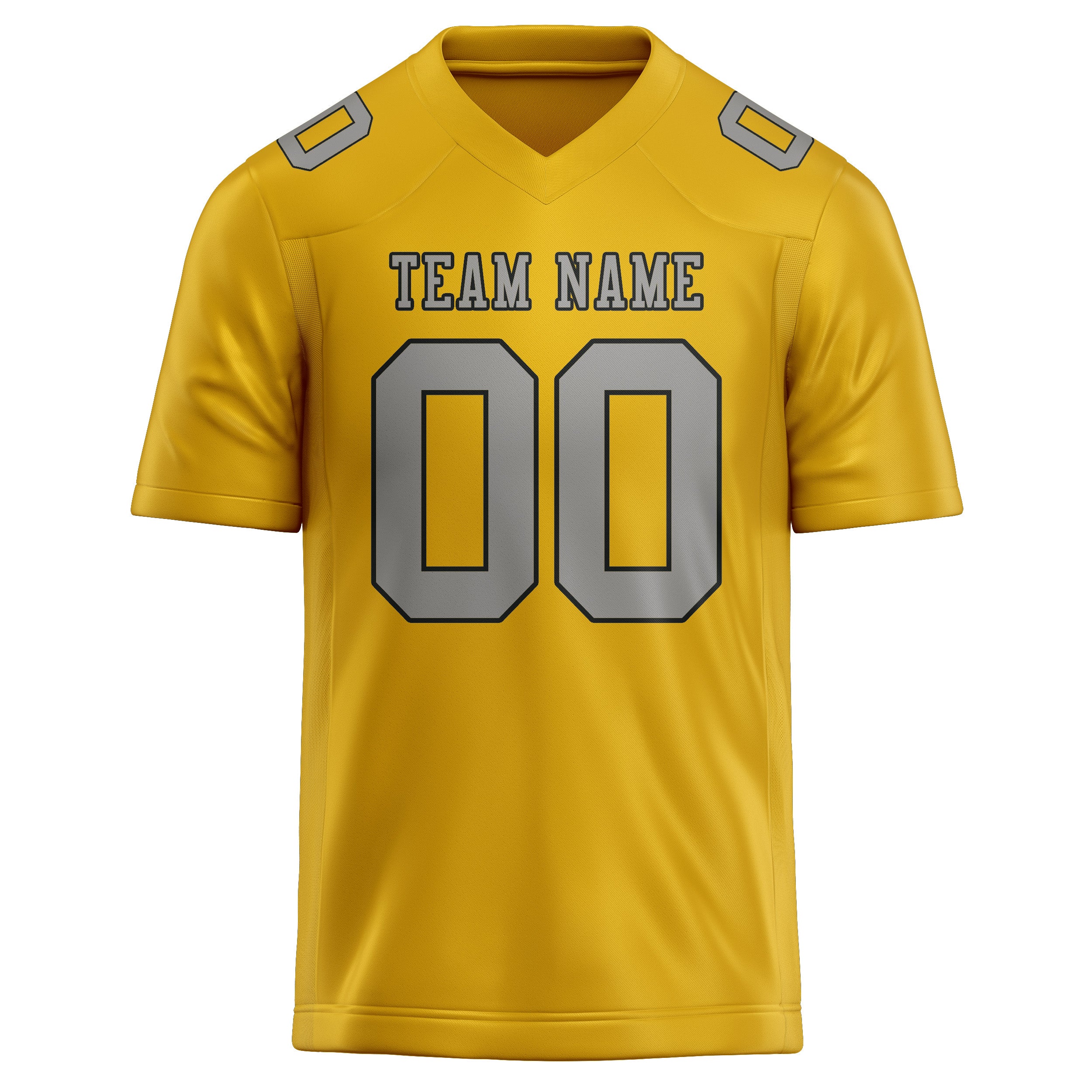 Custom Gold Gray Football Jersey
