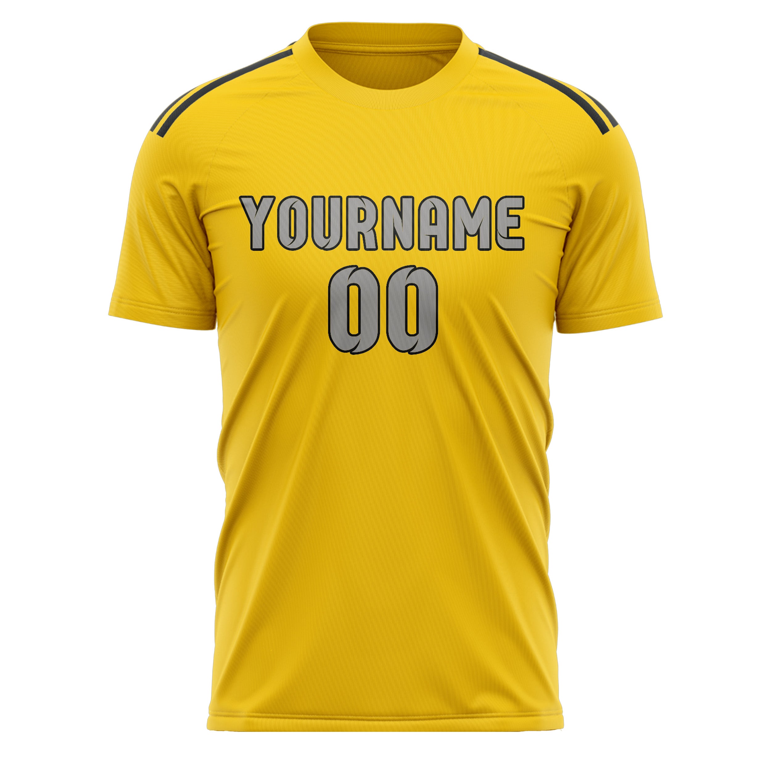 Custom Gold Gray Soccer Jersey
