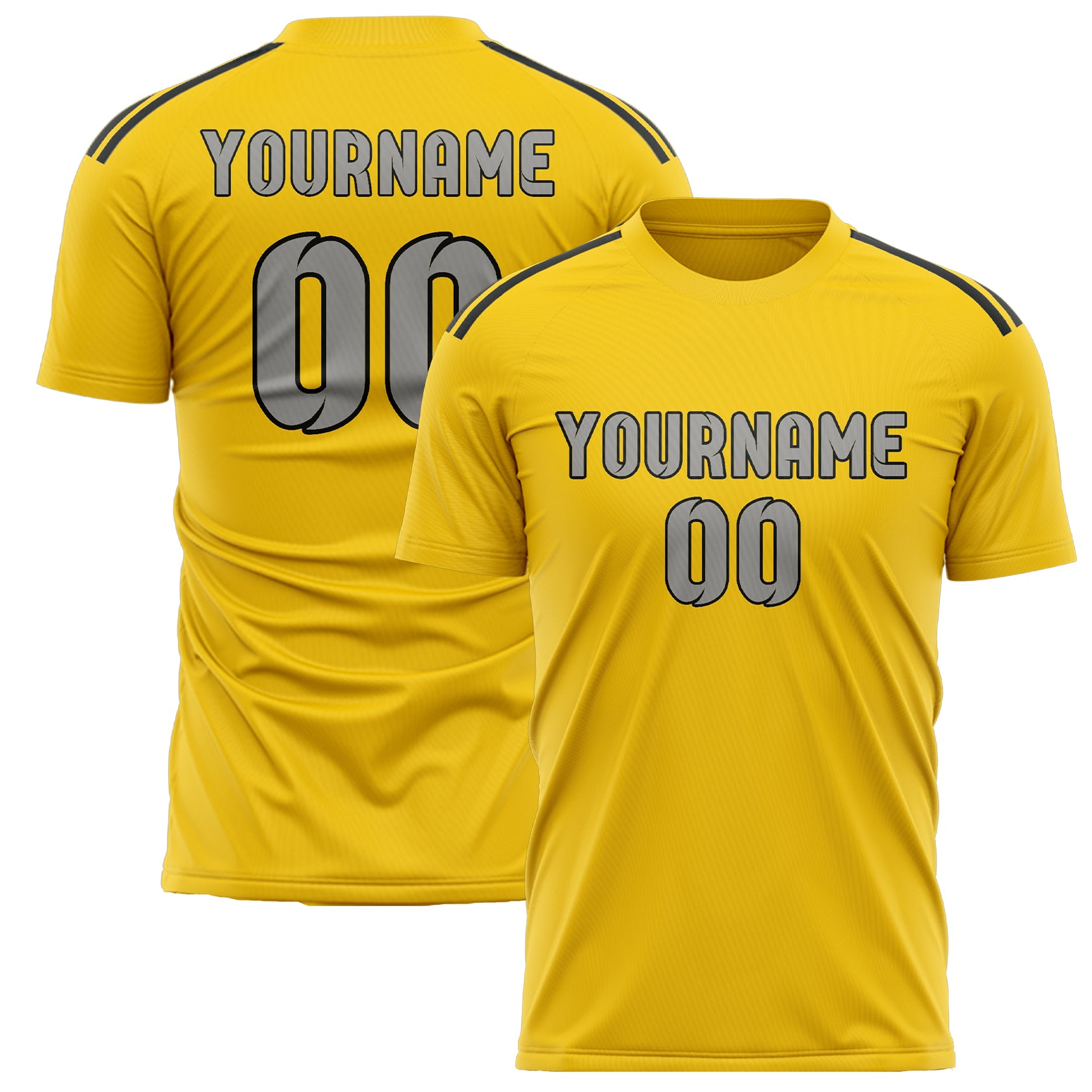 Custom Gold Gray Soccer Jersey