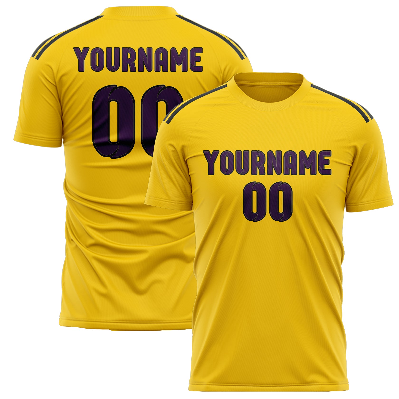 Custom Gold Purple Soccer Jersey