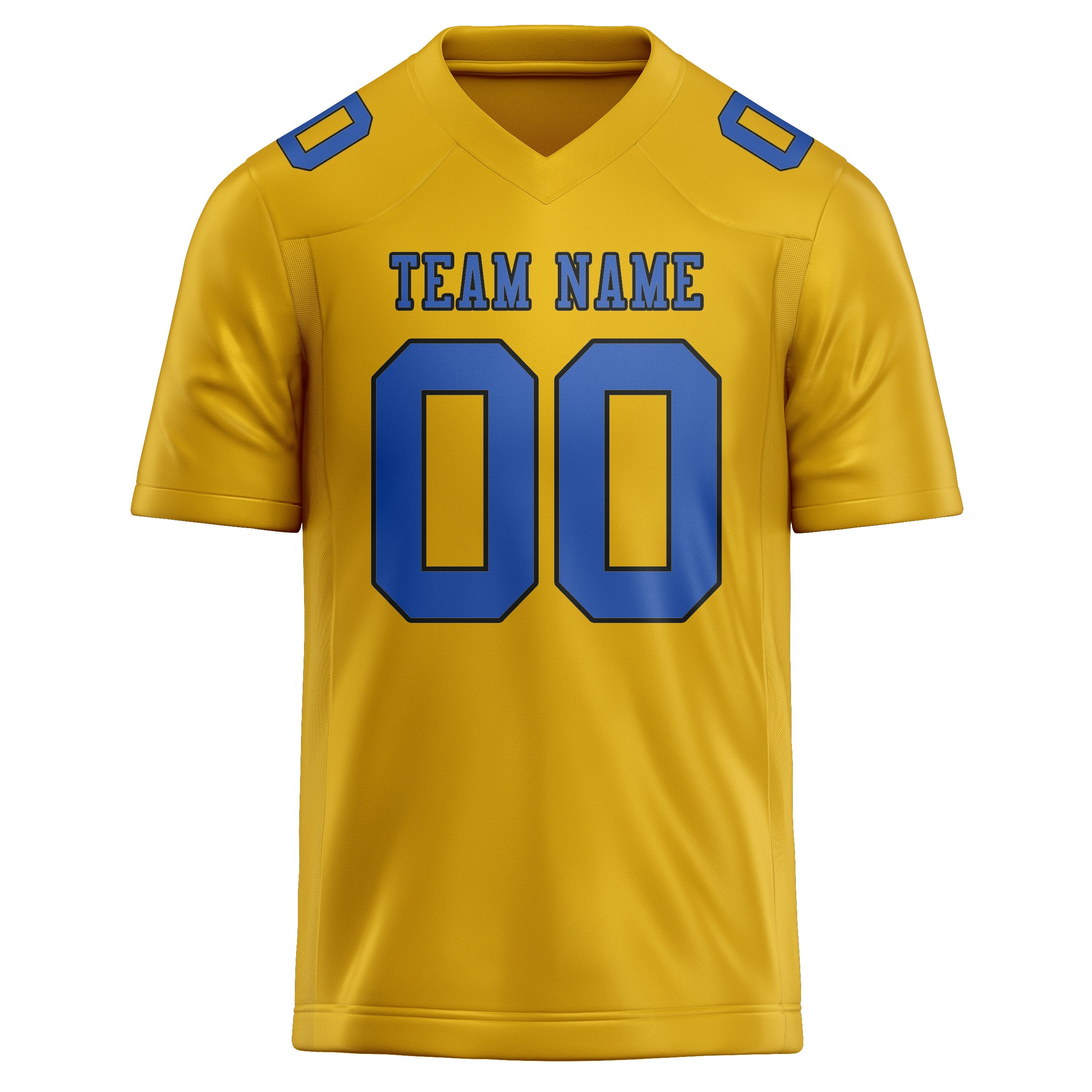 Custom Gold Sky Blue Football Jersey