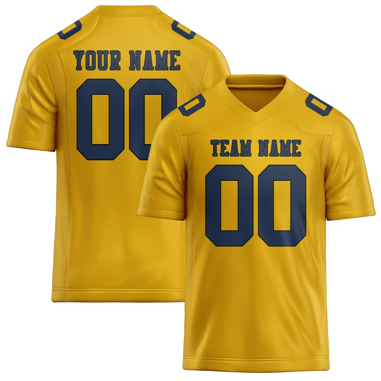 Custom Gold Blue Football Jersey