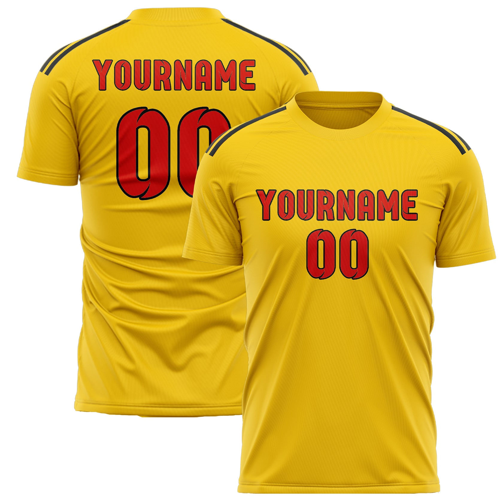 Custom Gold Orange Red Soccer Jersey