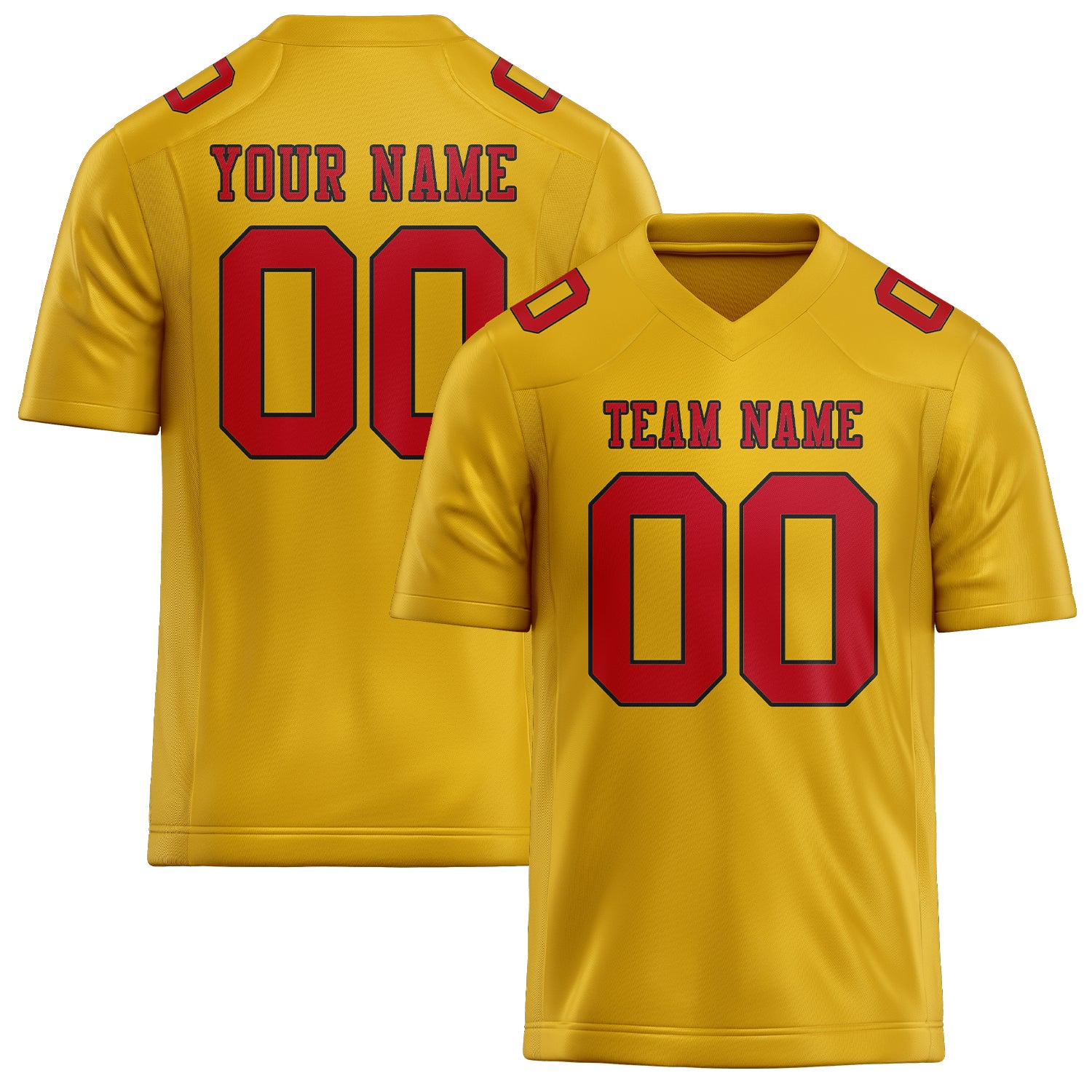 Custom Gold Red Football Jersey
