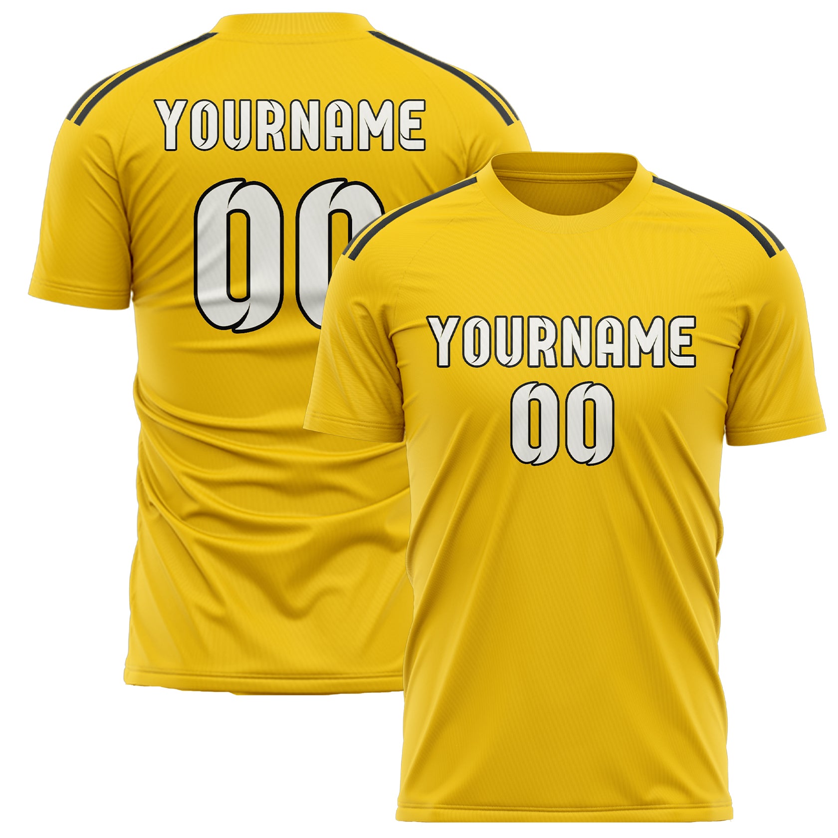 Custom Gold White Soccer Jersey