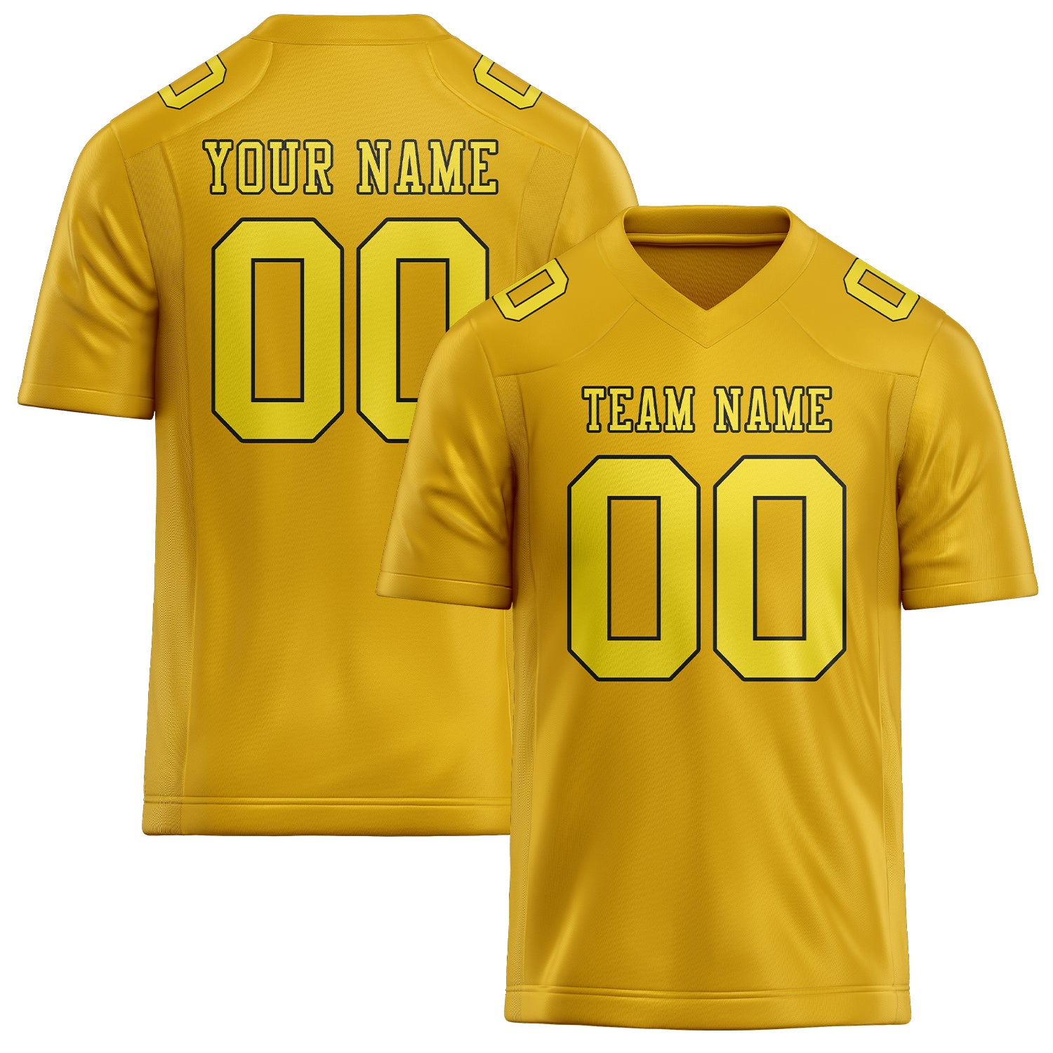 Custom Gold Light Yellow Football Jersey