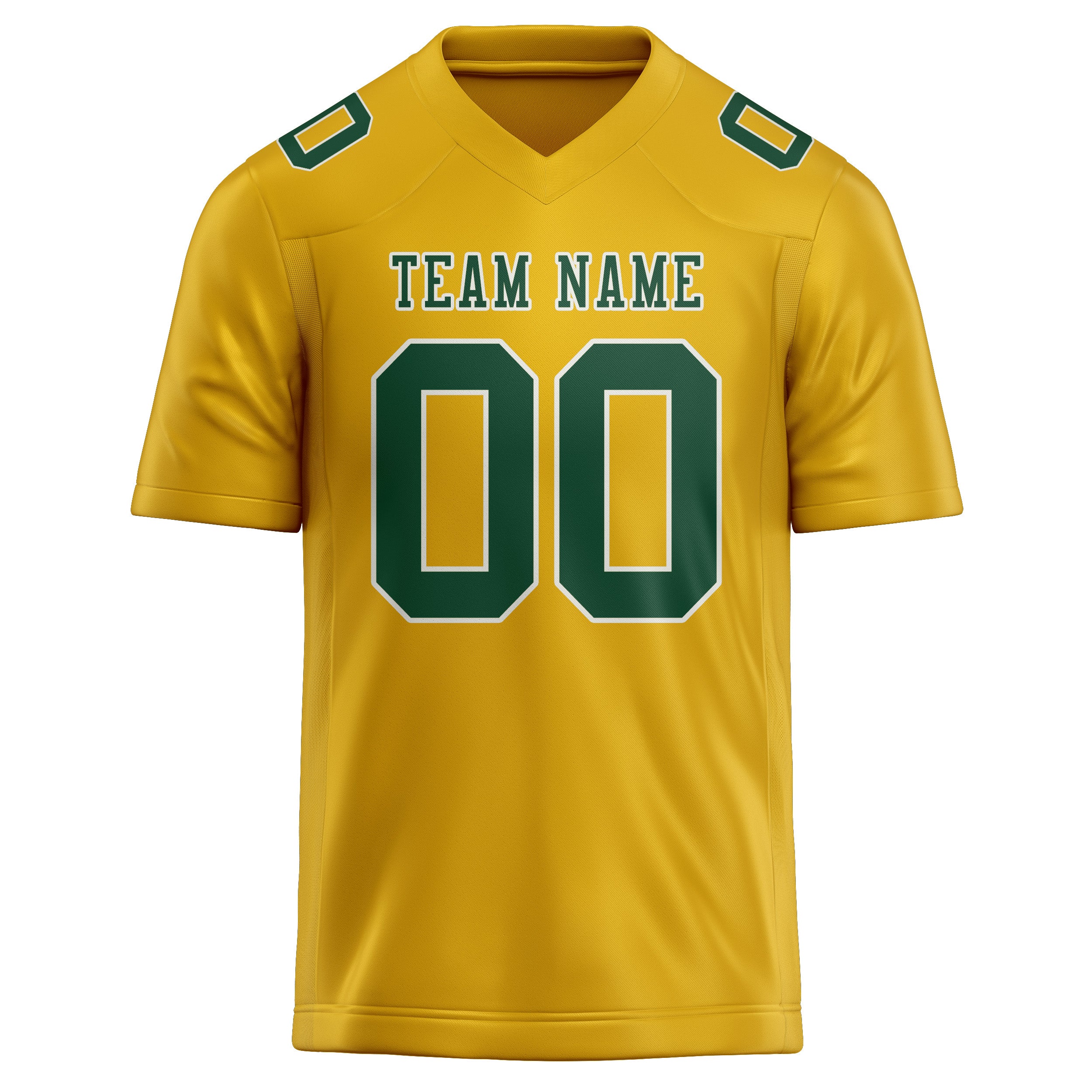 Custom Gold Green Football Jersey