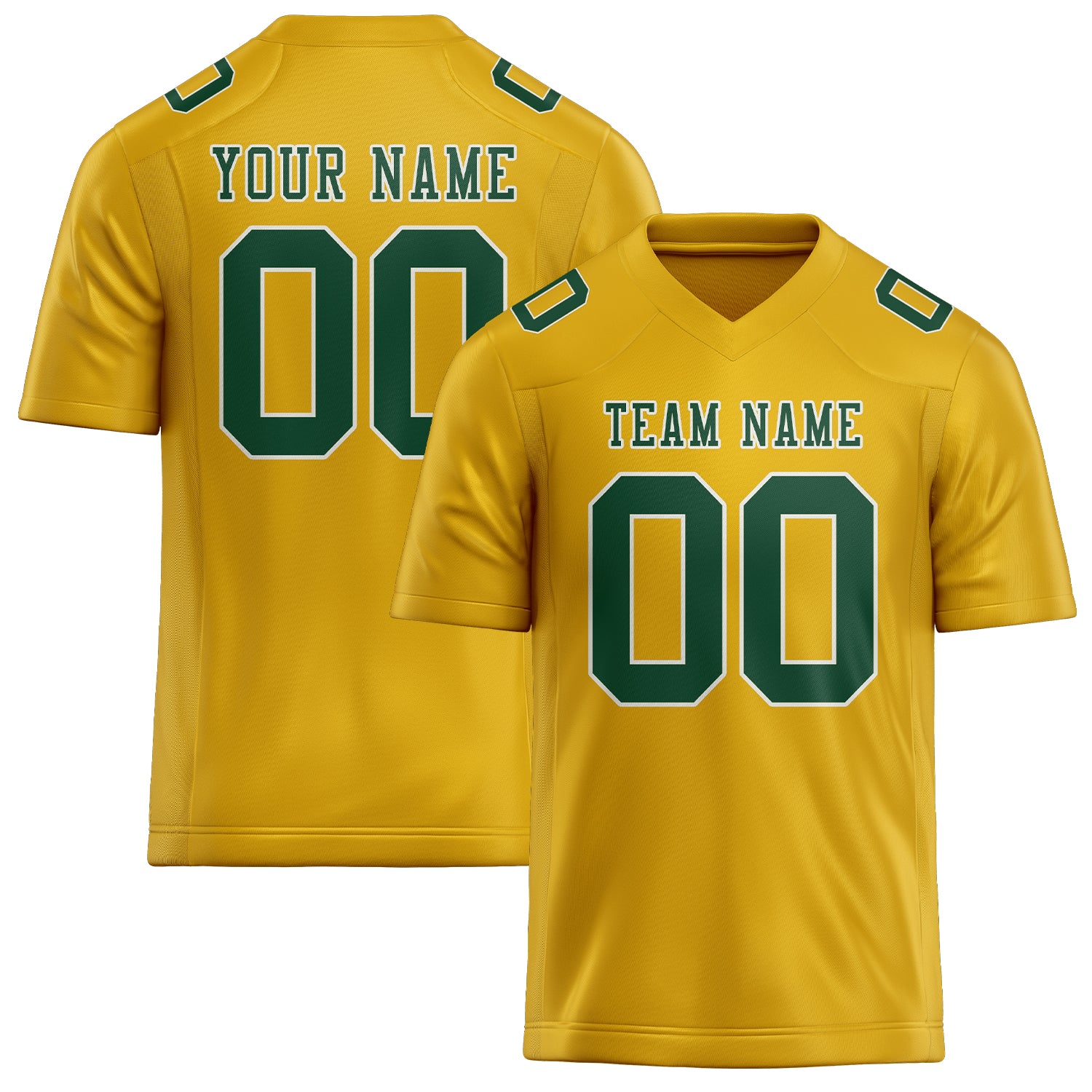 Custom Gold Green Football Jersey
