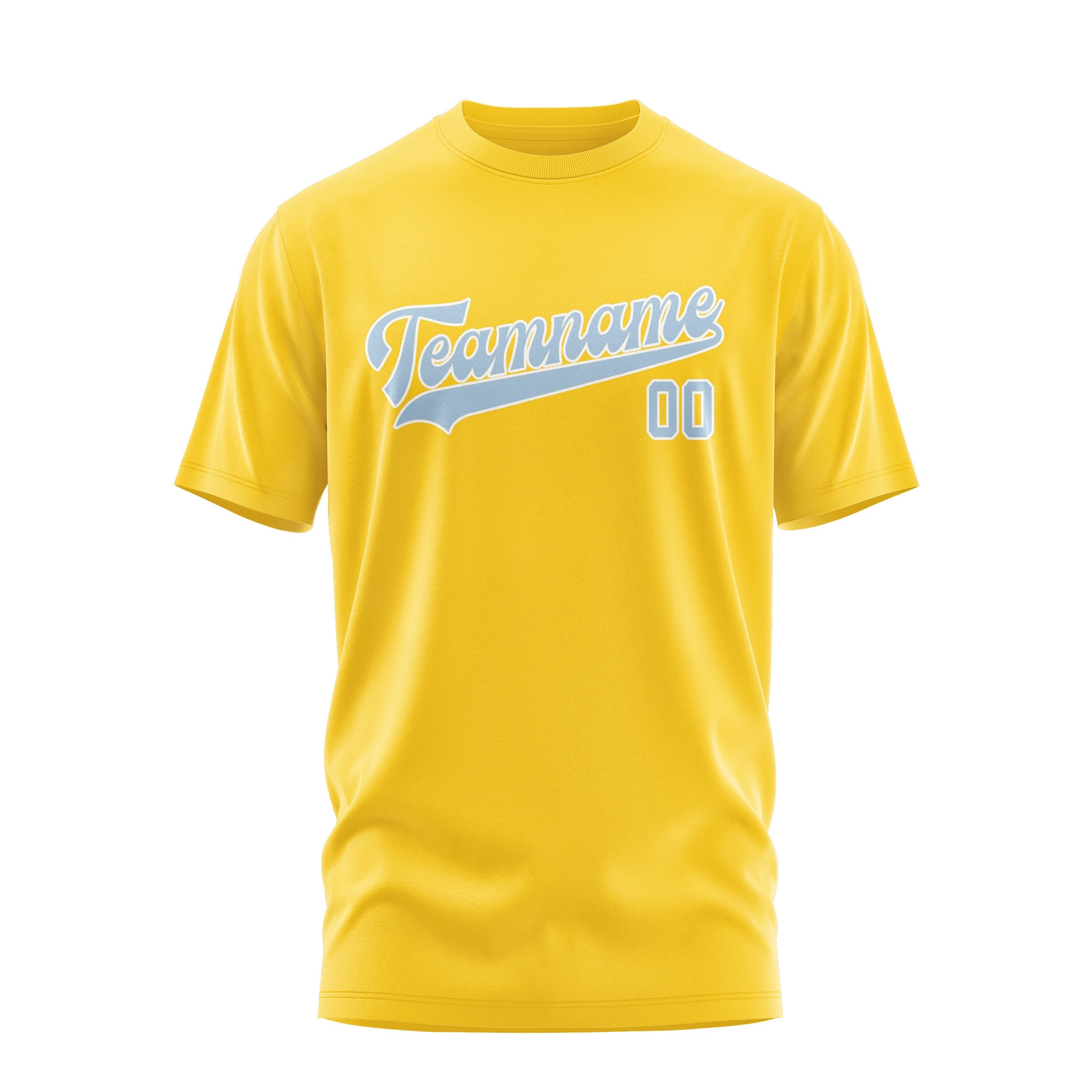 Custom Gold Light Blue T-Shirt