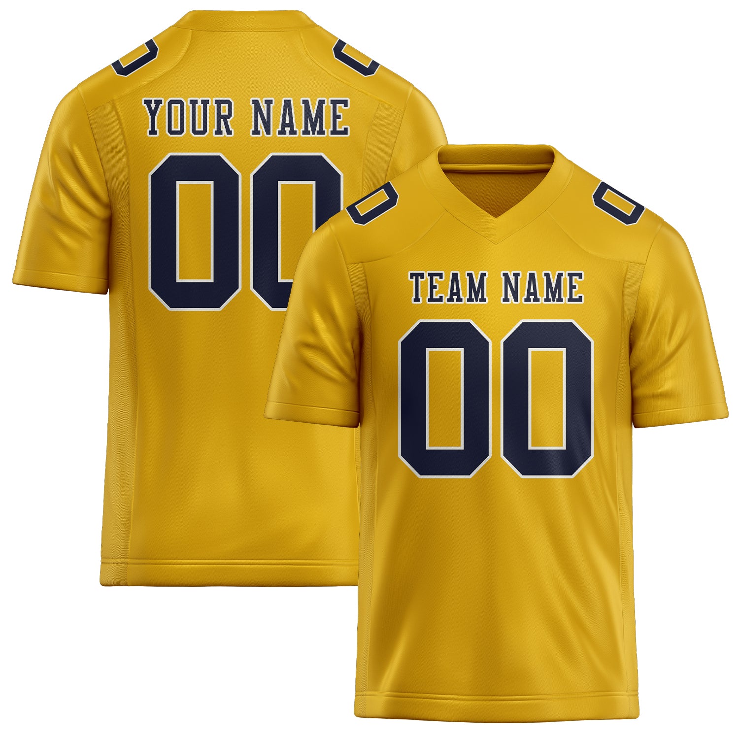 Custom Gold Navy Football Jersey