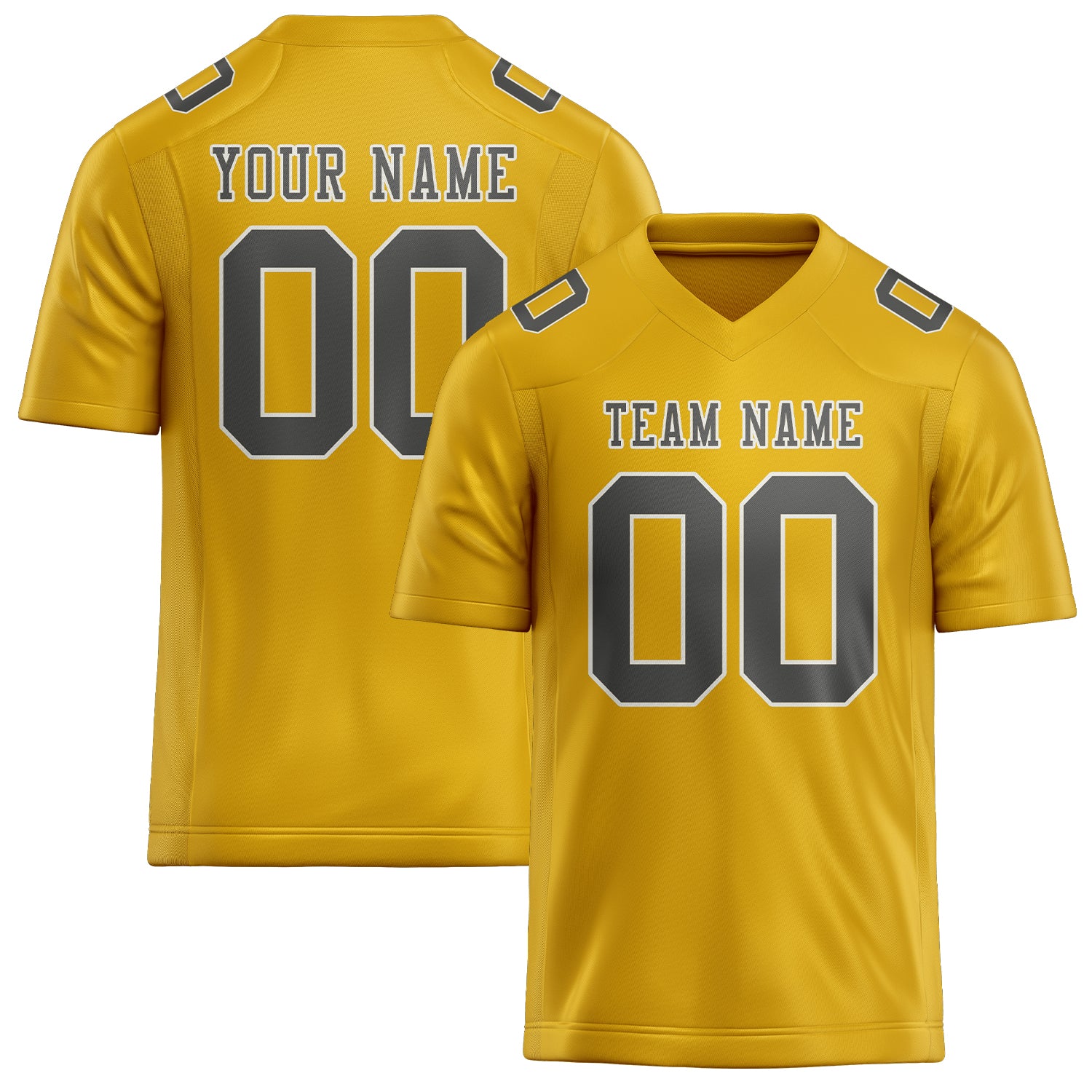 Custom Gold Dark Grey Football Jersey