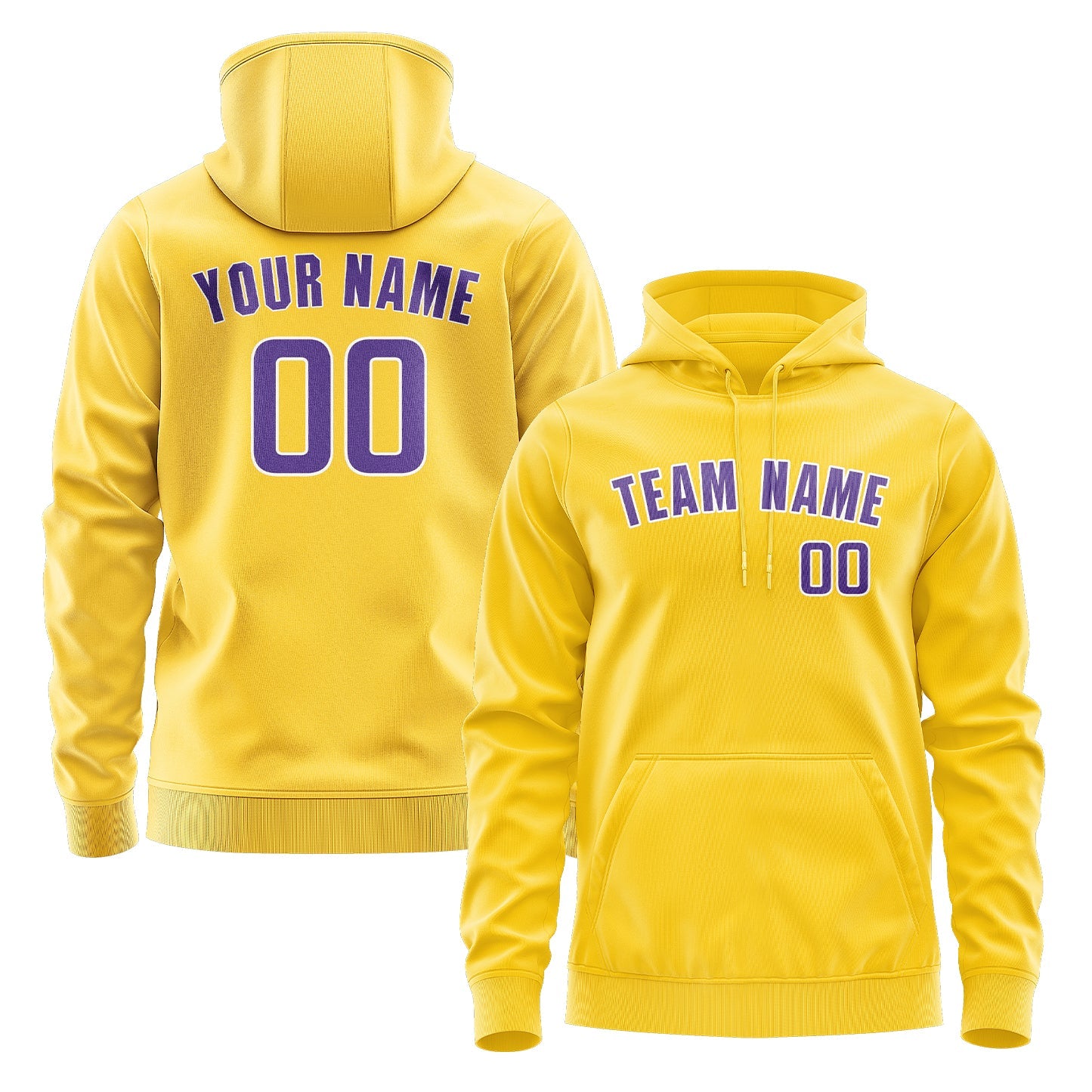 Custom Gold Light Purple Hoodie