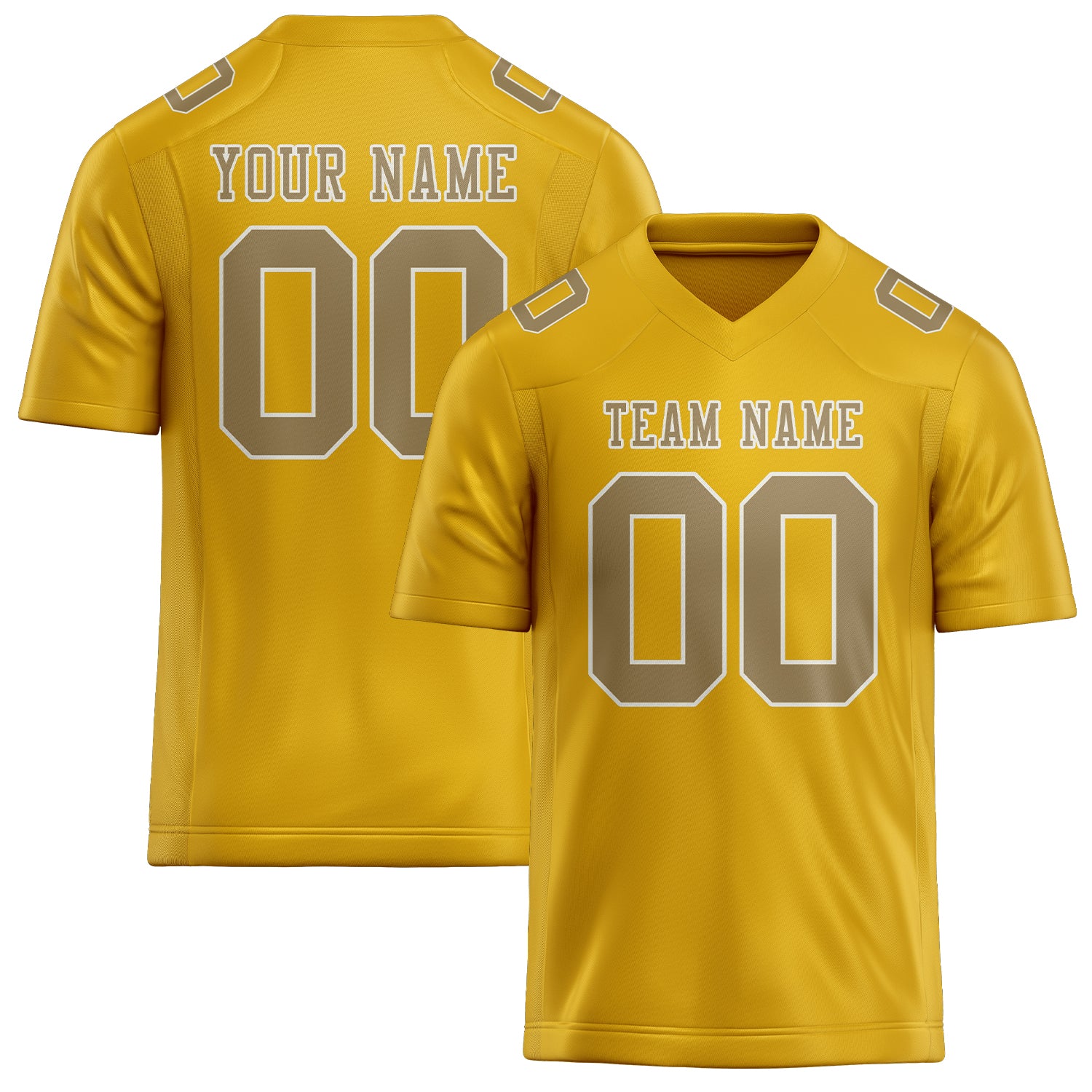 Custom Gold Light Khaki Football Jersey