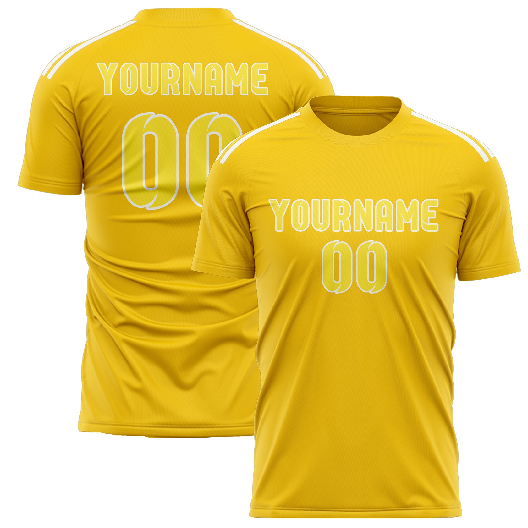 Custom Gold Light Yellow Soccer Jersey
