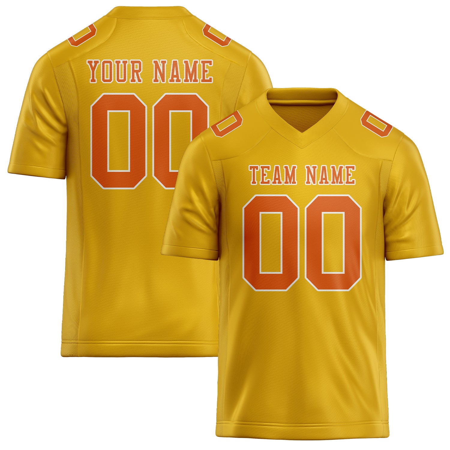 Custom Gold Orange Football Jersey
