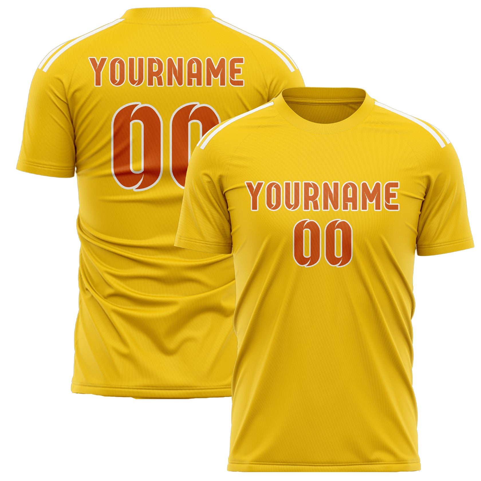 Custom Gold Orange Soccer Jersey