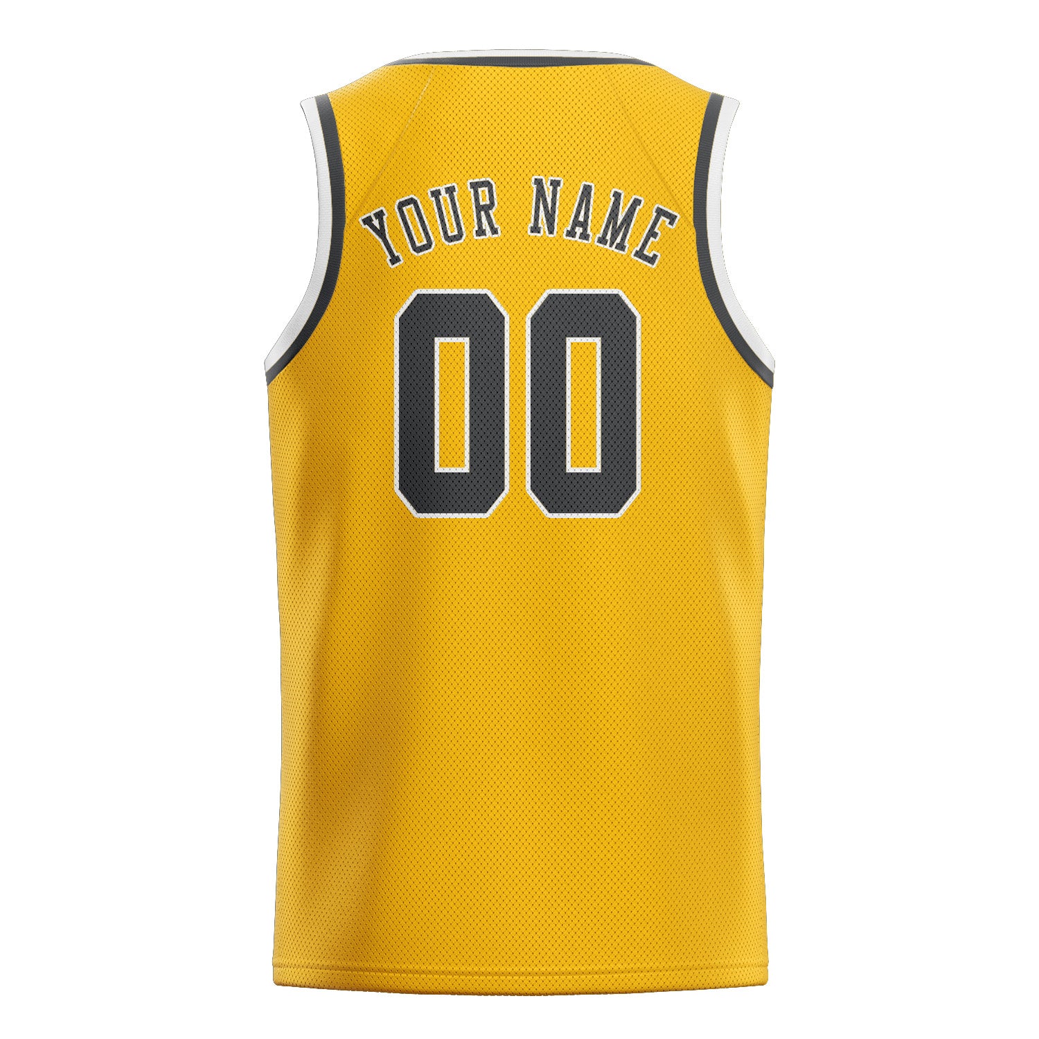 Custom Gold Dark Grey Basketball Jersey