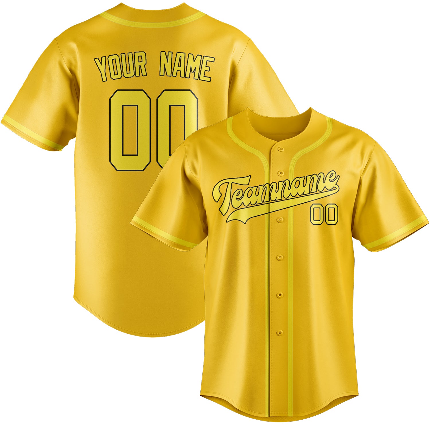 Custom Gold Light Yellow Baseball Jersey