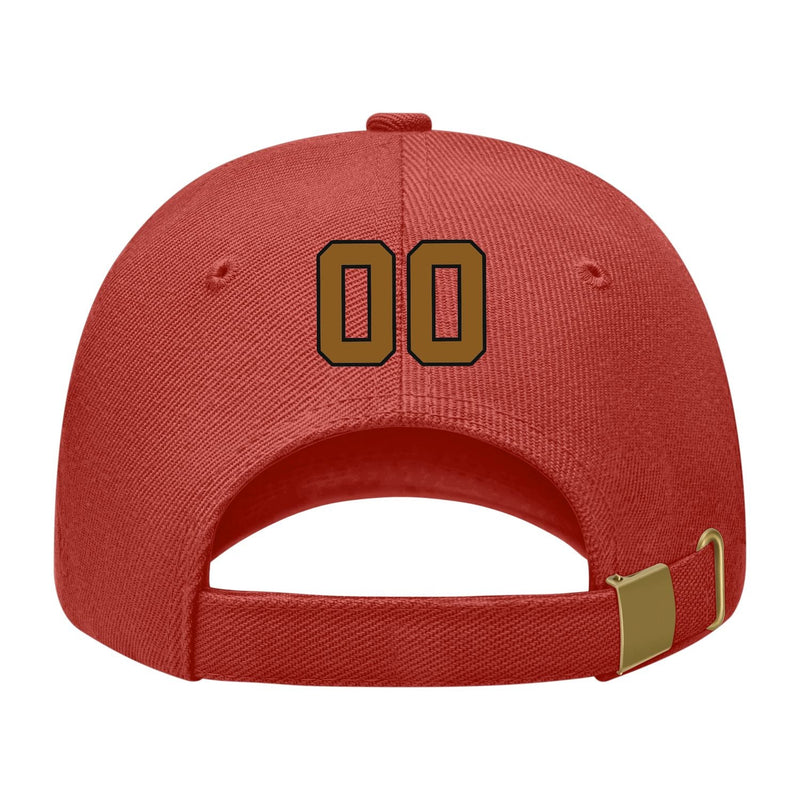 Custom Coral Red Dark Green Hat 35B21722