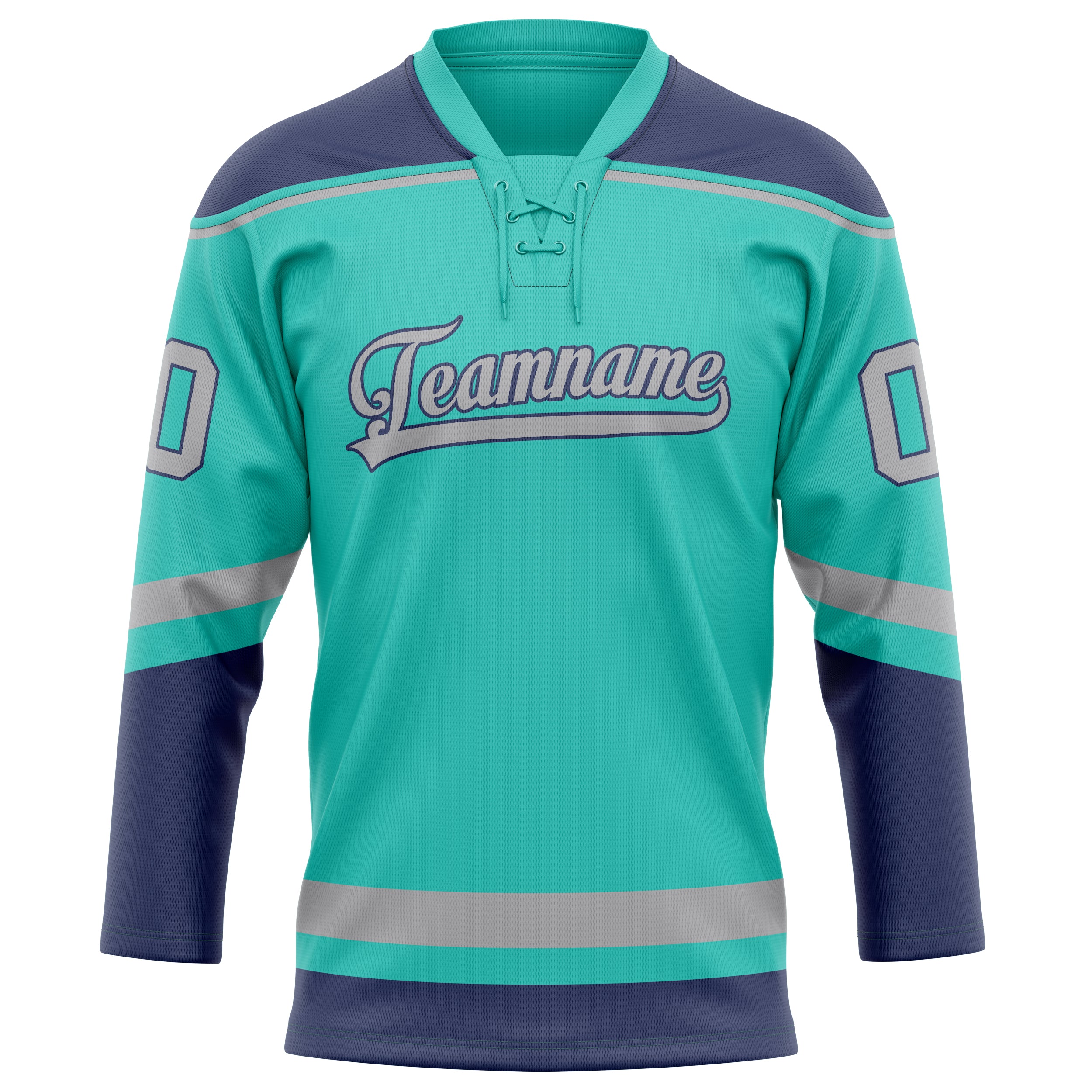 Custom Aqua Navy Solid Colour Hockey Jersey
