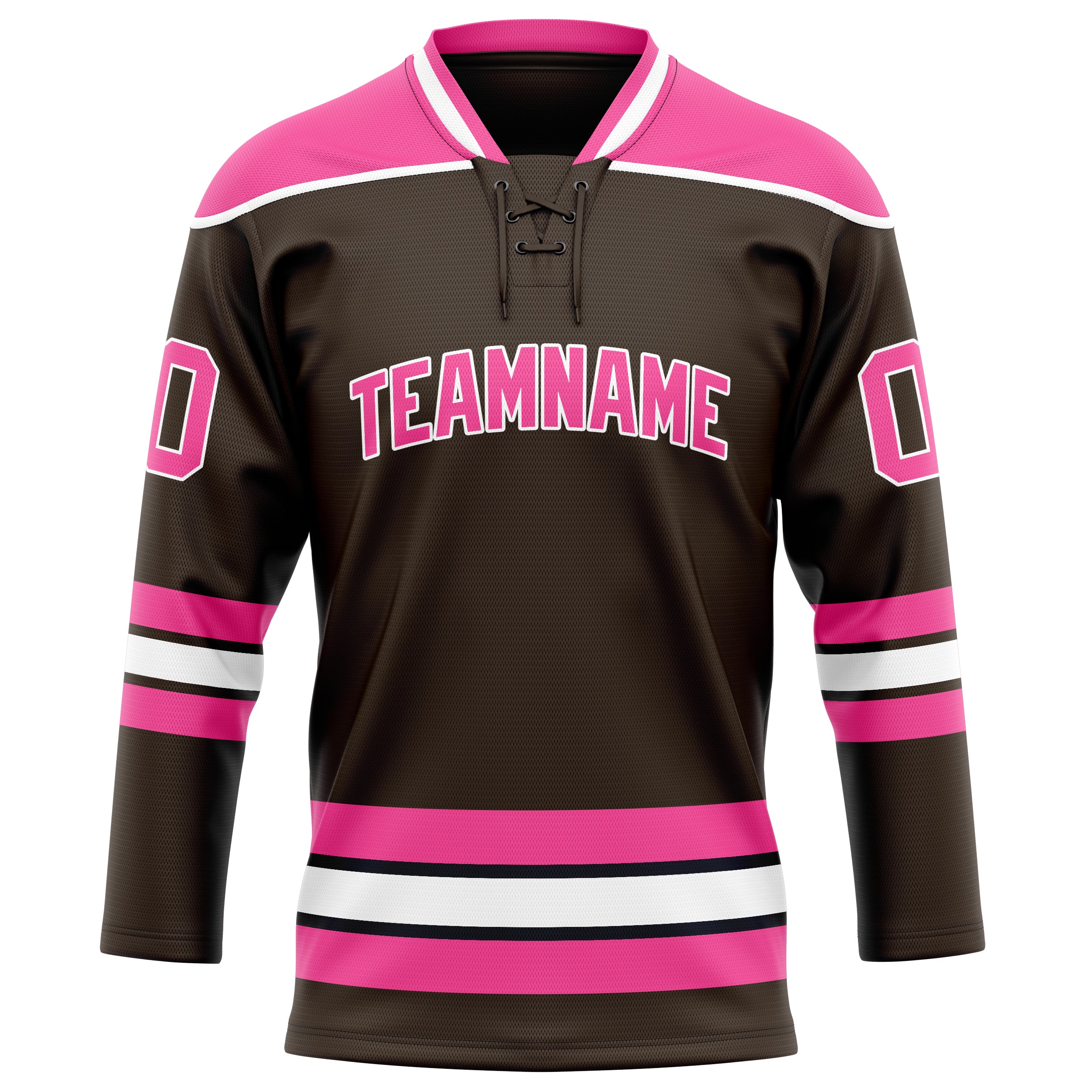 Custom Brown Pink Solid Colour Hockey Jersey