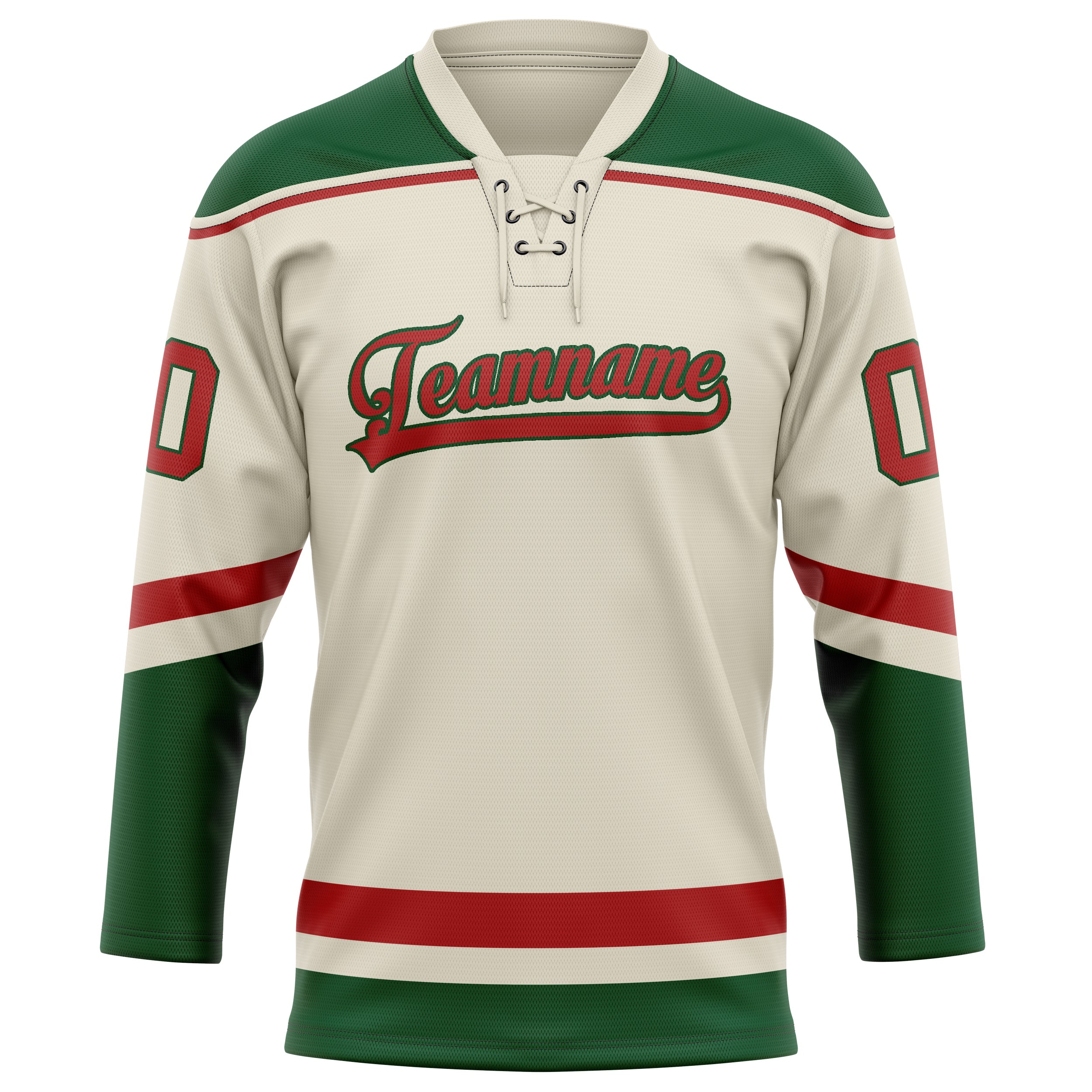 Custom Cream Red Solid Colour Hockey Jersey