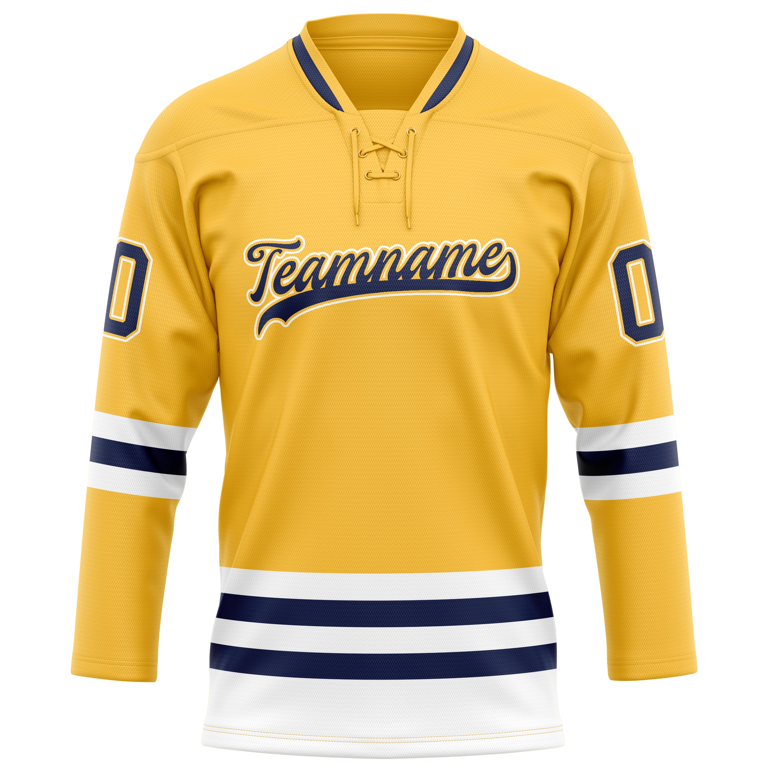 Custom Gold Navy Solid Colour Hockey Jersey