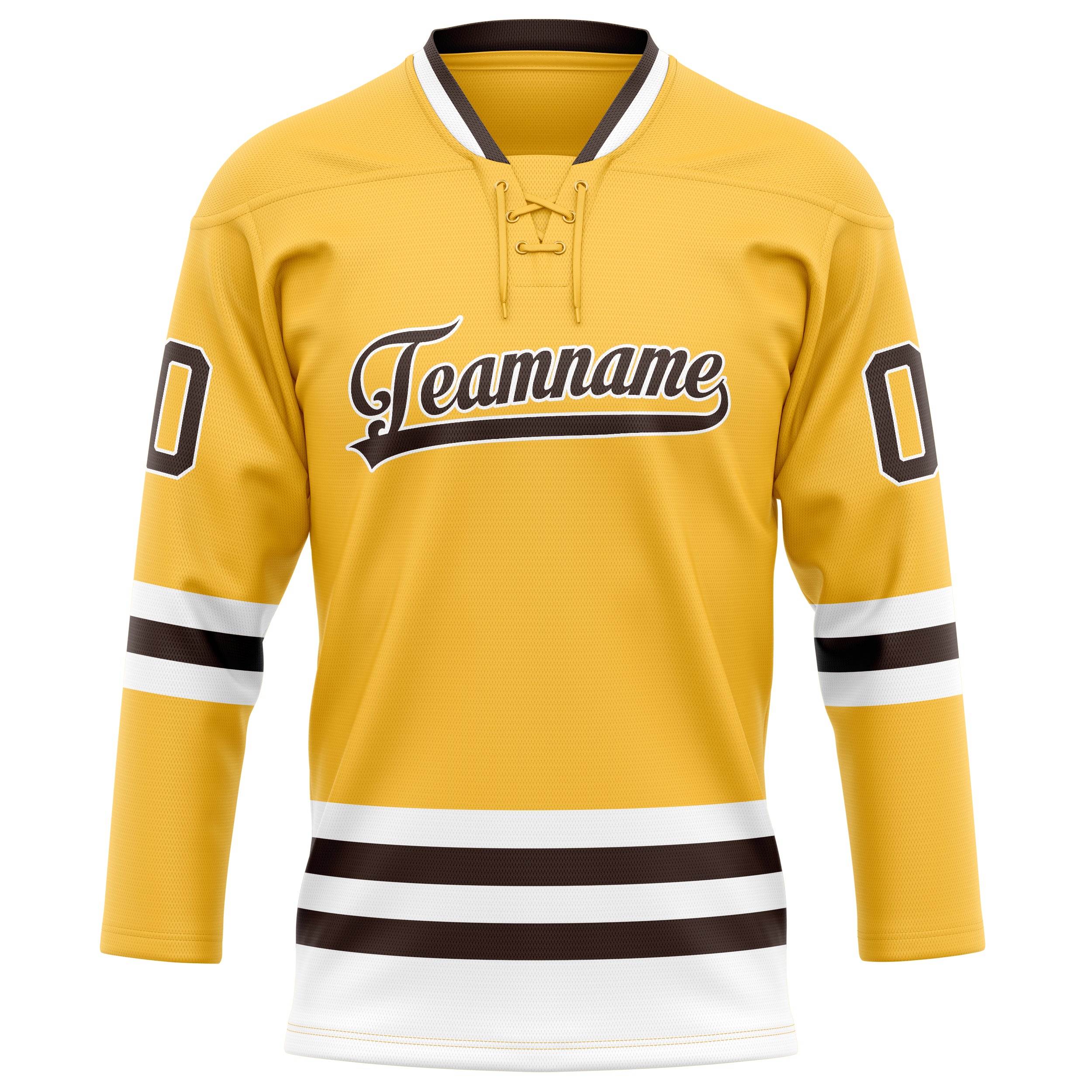 Custom Gold Brown Solid Colour Hockey Jersey