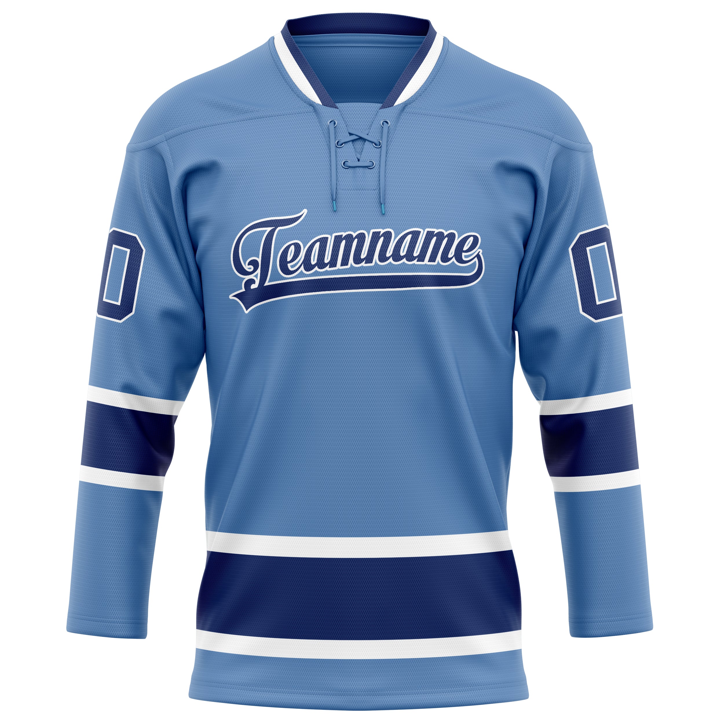 Custom Light Blue Navy Solid Colour Hockey Jersey