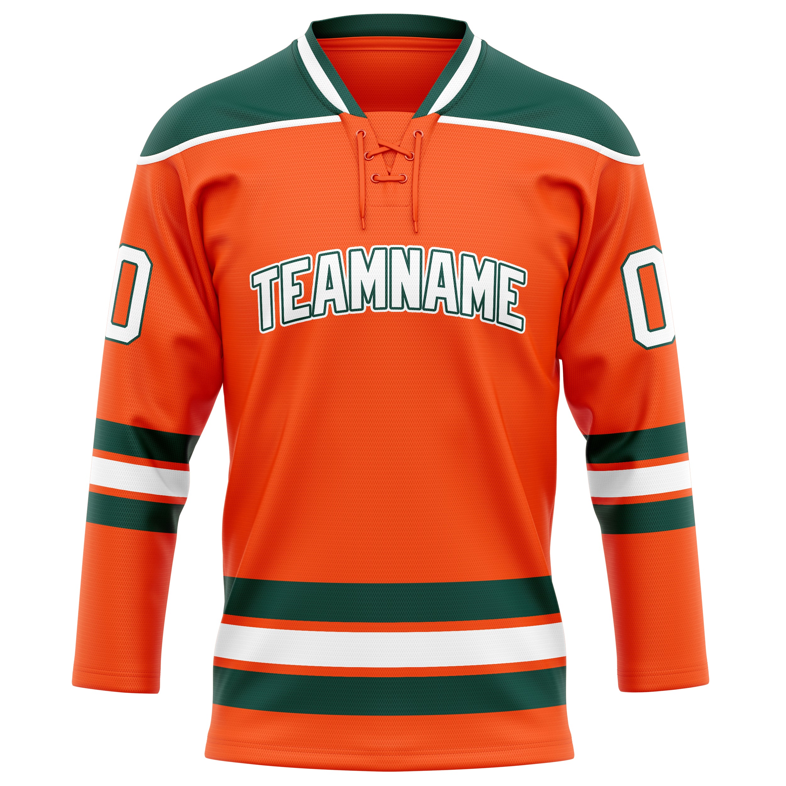 Custom Orange Kelly Green Solid Colour Hockey Jersey