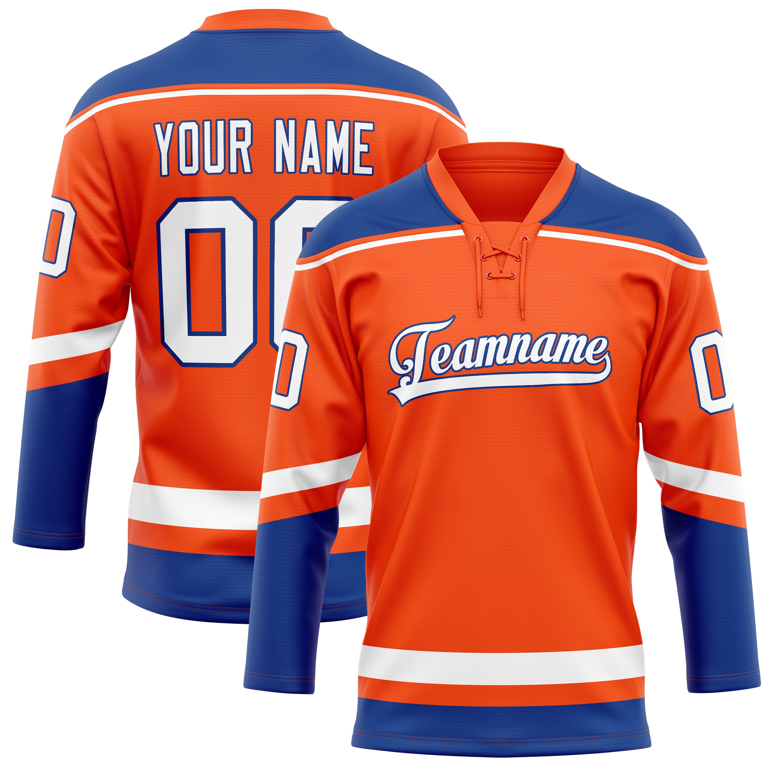 Custom Orange Royal Solid Colour Hockey Jersey