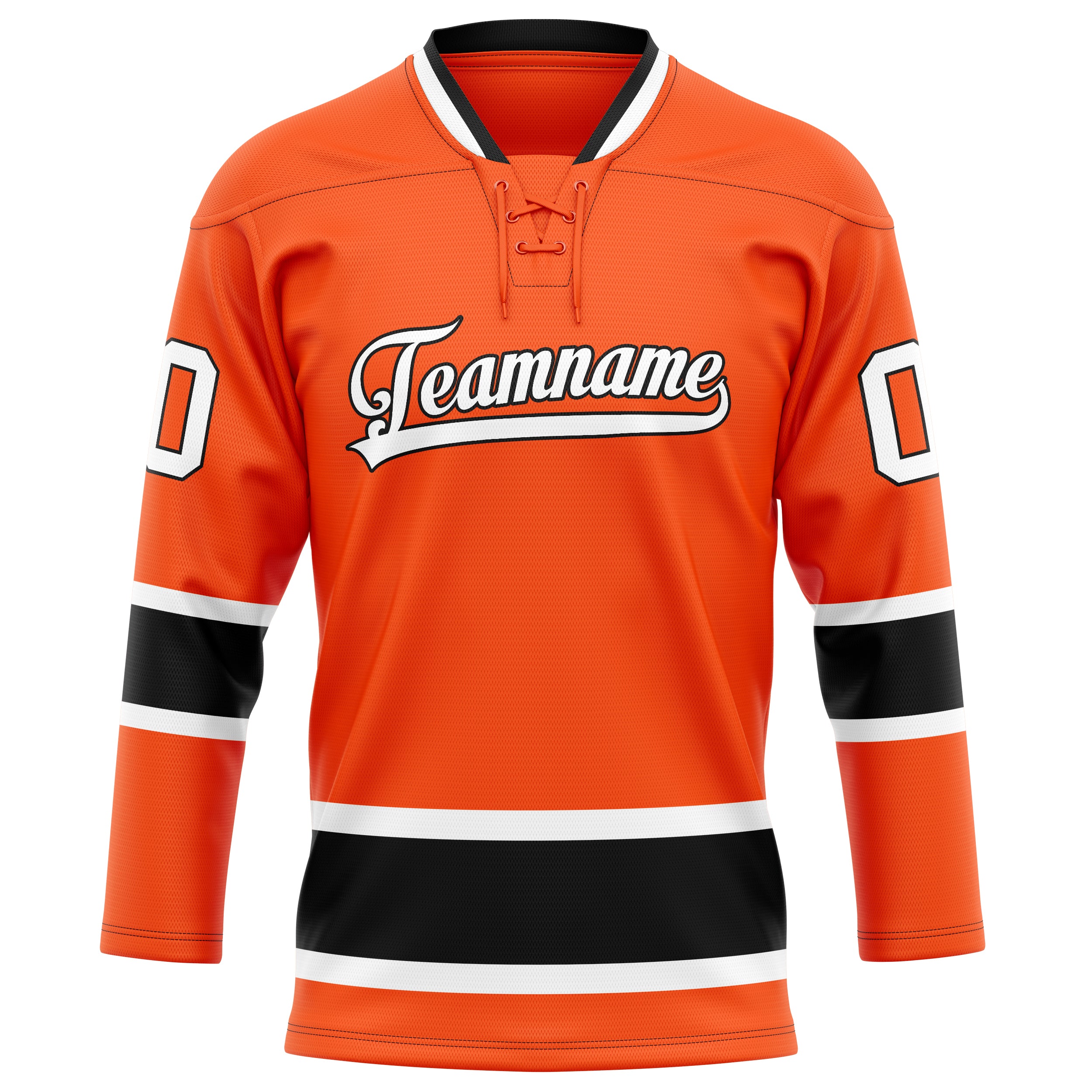 Custom Orange Black Solid Colour Hockey Jersey