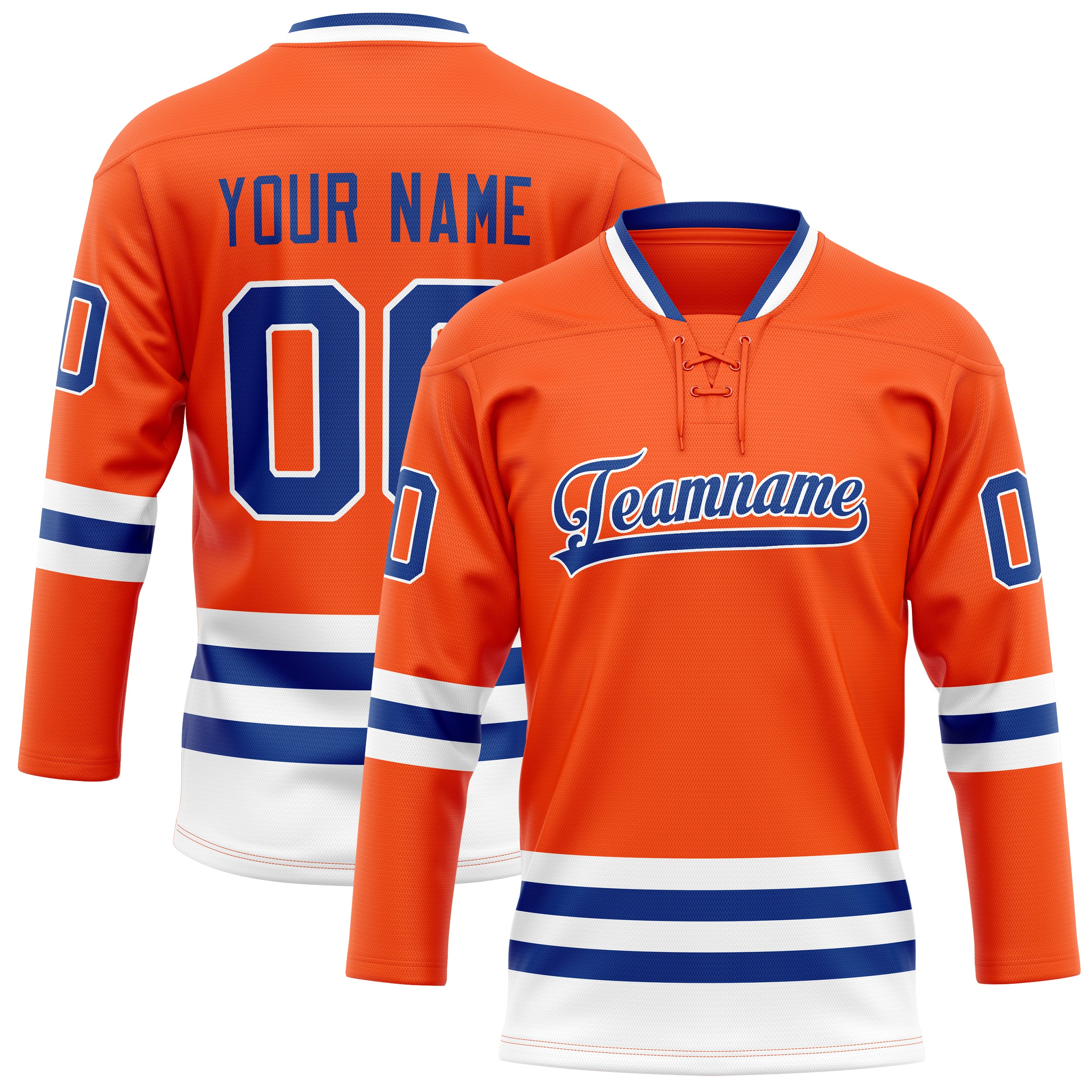 Custom Orange Royal Solid Colour Hockey Jersey