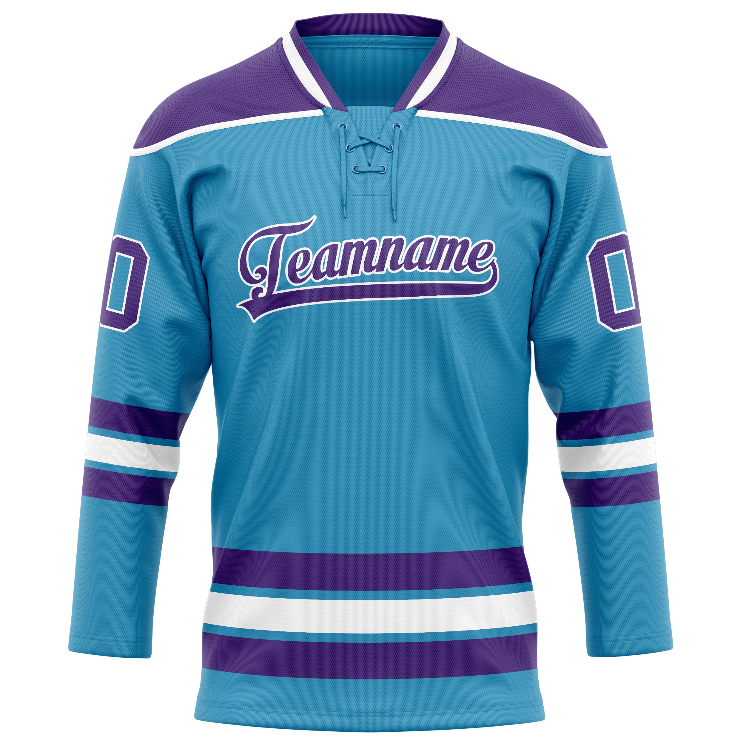 Custom Panther Blue Purple Solid Colour Hockey Jersey